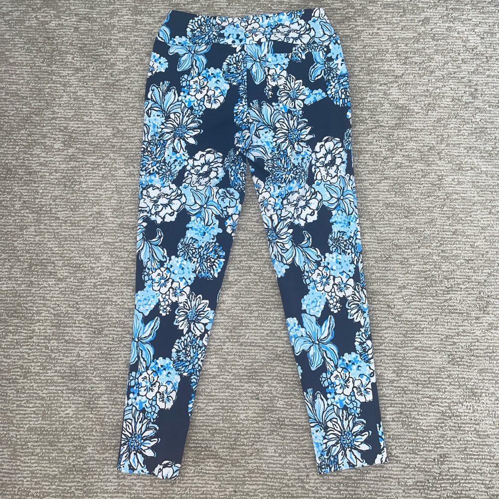 Lilly Pulitzer Luxletic Blue and White Floral Dress Pants - Picture 6 of 7